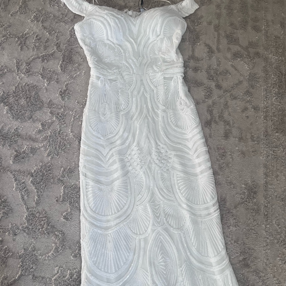Fashion Nova Elegant White Embroidered Dress - Picture 3 of 4